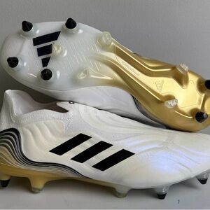 Adidas Copa Sense SG Soft Ground Cleats White Pearl Gold Mens Size 10.5
